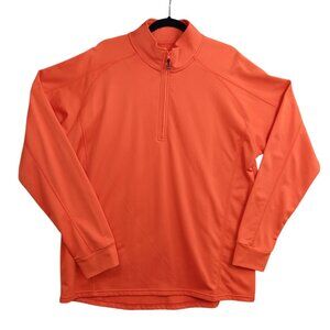 ASHWORTH Men's 1/4 Zip Mock Neck Pullover Sweatshirt Size XXL Orange Golf